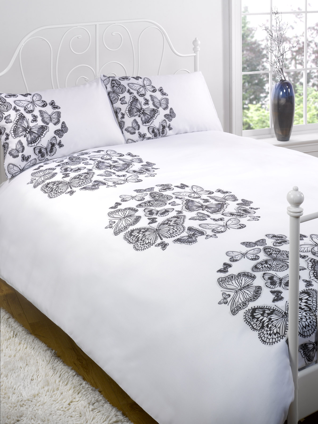 Bettwäscheset Schwarz Weiß Einzelbett, Doppelbett, Kingsize Kingsize